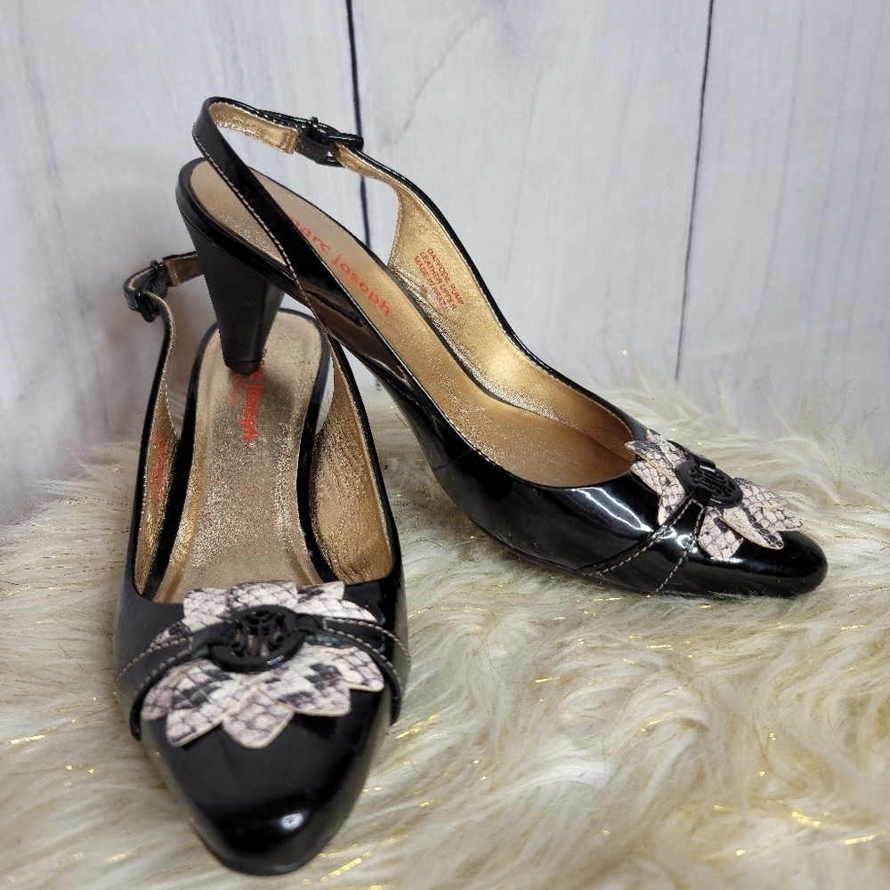 Marc Joseph Daffodil Patent leather slingback‎ pump